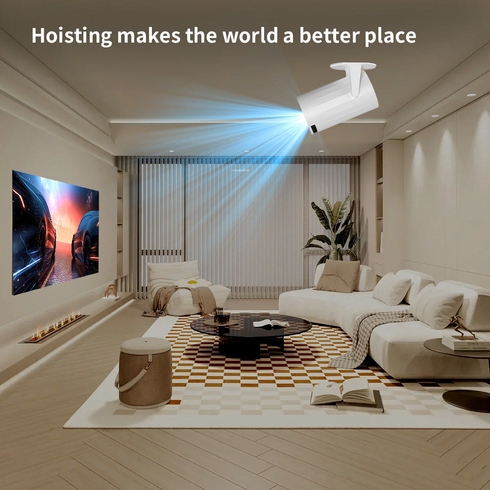 2025 Mini Projector 1080P Support 4K, 200ANSI Lumens WiFi 6 Bluetooth Portable Outdoor Projector with HDMI USB Dolby Audio