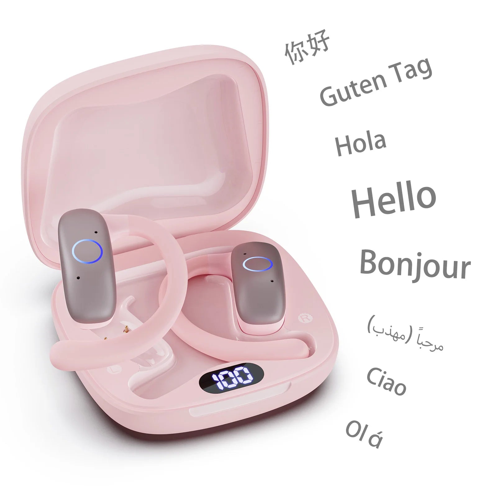 AI Smart Translation Headphones Sports Bluetooth Wireless Headset 114 Languages Real Time Translator Earbuds Free Lifetime APP