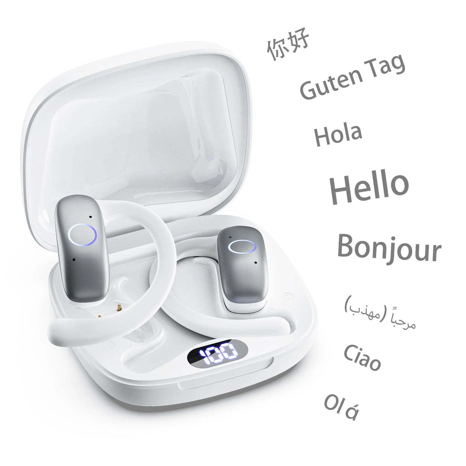AI Smart Translation Headphones Sports Bluetooth Wireless Headset 114 Languages Real Time Translator Earbuds Free Lifetime APP