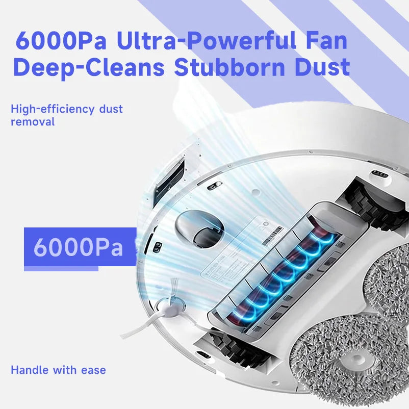 【Xiaomi】 Robot Vacuum H40, 10,000 Pa powerful Aspiration, ultra-accurate cleaning with navigation LDS, 2-en1: Vacuum and wash