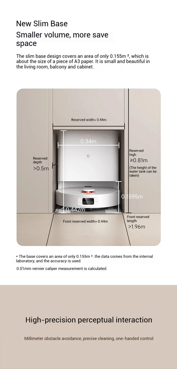 【Xiaomi】 Robot Vacuum H40, 10,000 Pa powerful Aspiration, ultra-accurate cleaning with navigation LDS, 2-en1: Vacuum and wash