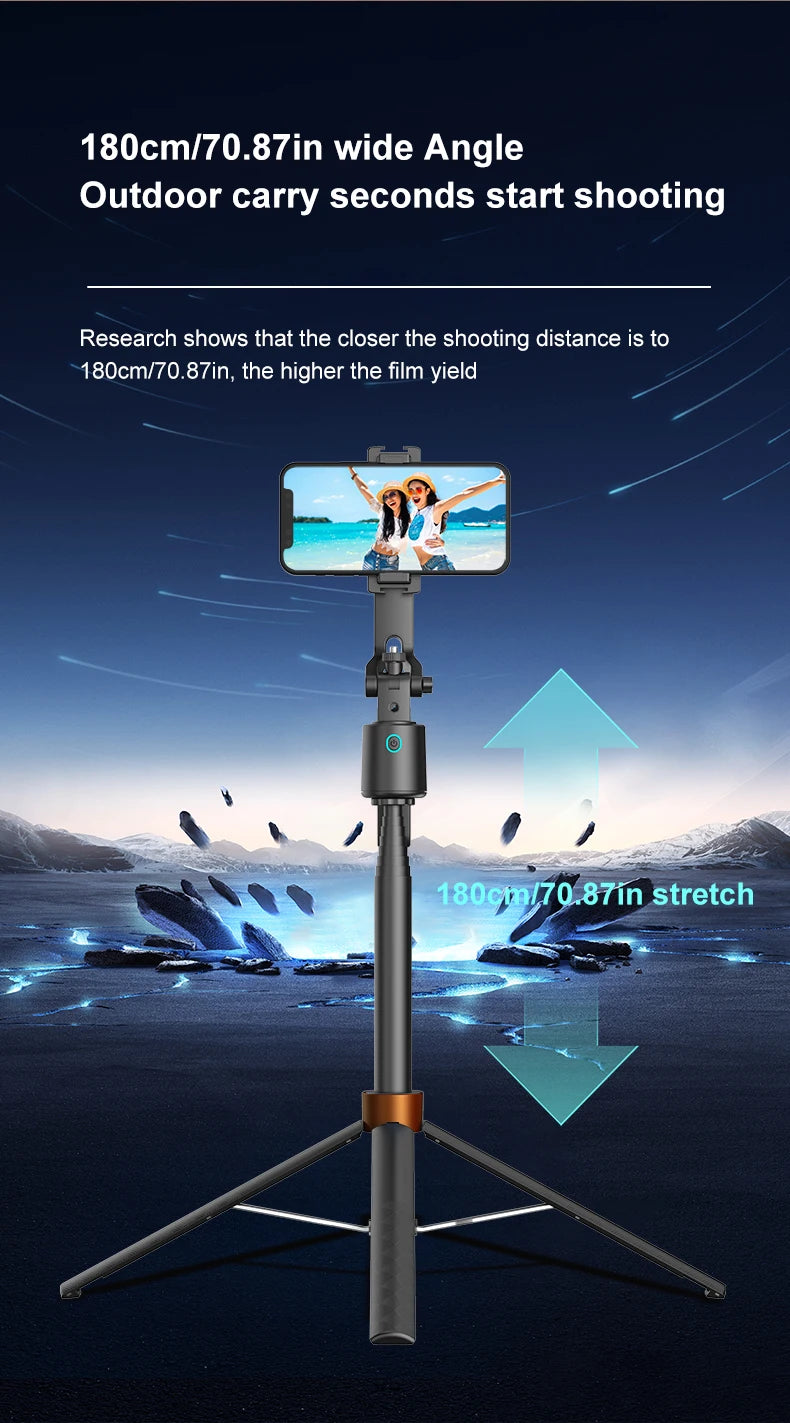 AI Face Tracking Tripod Intelligent Smart Selfie Stick Foldable Phone Holder Stabilizer Bluetooth Remote for iphone Android