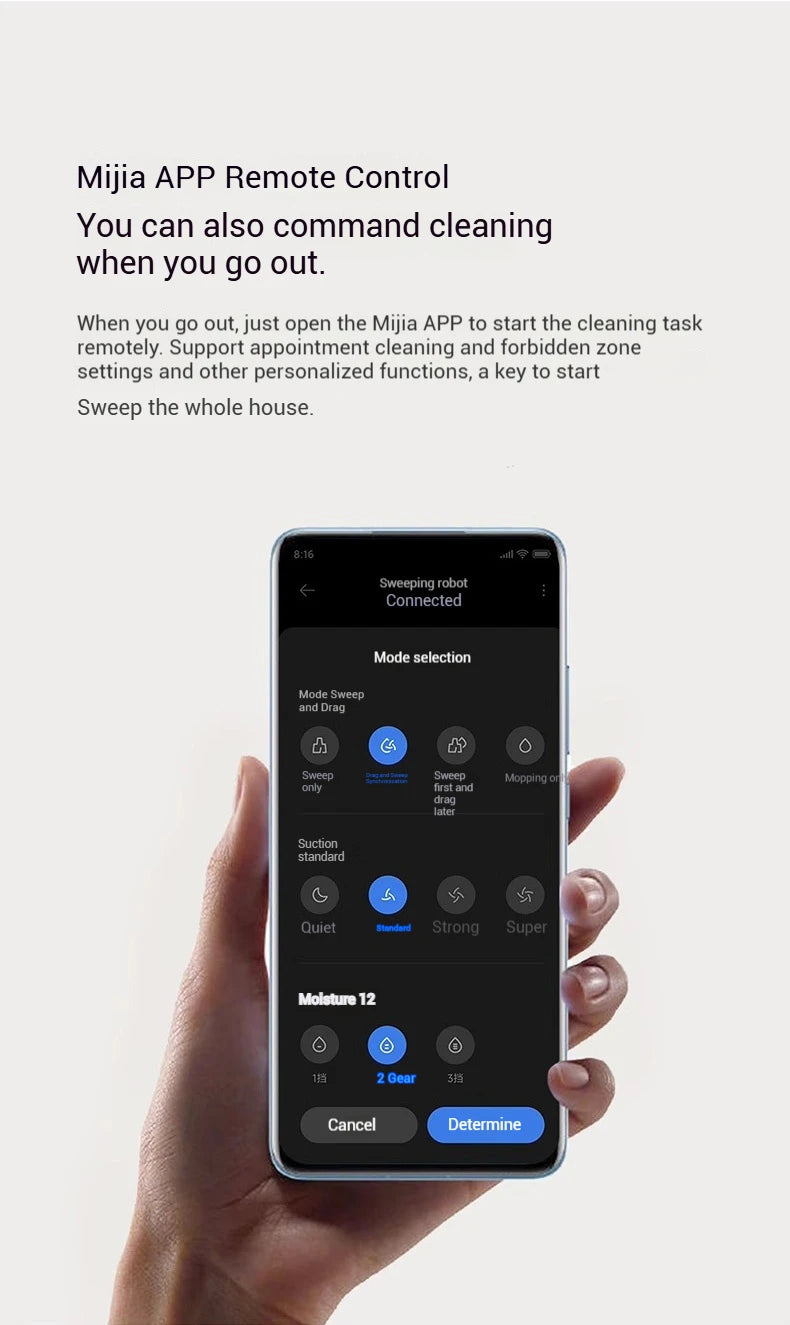【Xiaomi】 Robot Vacuum H40, 10,000 Pa powerful Aspiration, ultra-accurate cleaning with navigation LDS, 2-en1: Vacuum and wash