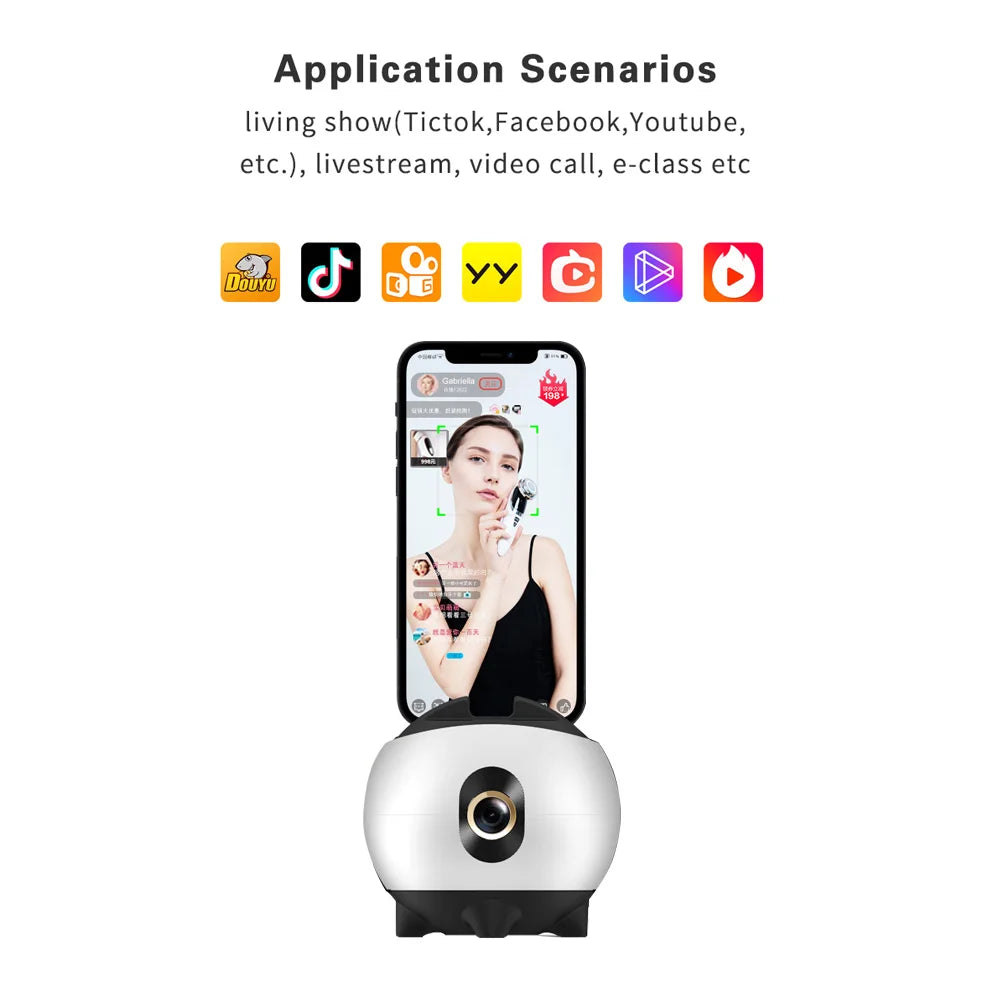 Automatic tracking phone holder, automatic face tracking tripod, multifunctional intelligent 360 ° rotating face tracking holder