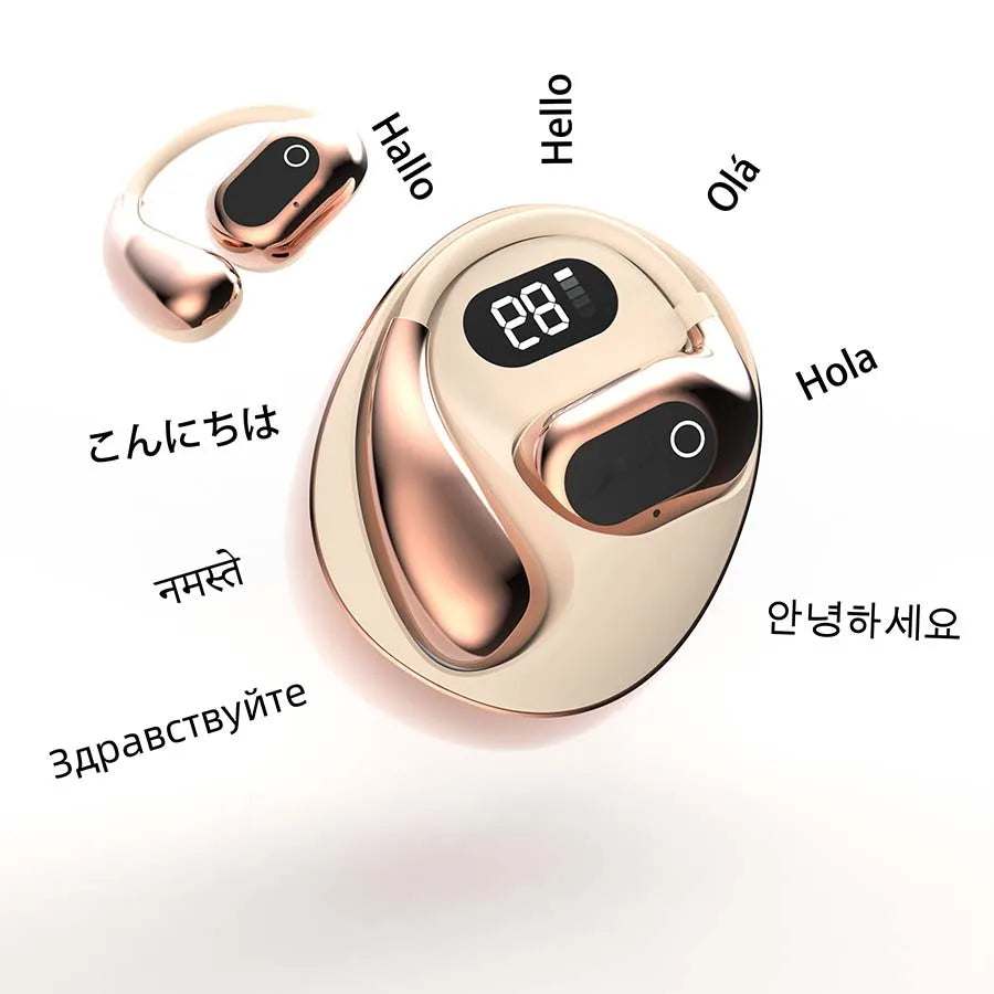 AI Translator Earbuds, Bluetooth Earphones, Languages Translation for Travel/Business/Learning, Real-Time 2-Way, iOS/Android