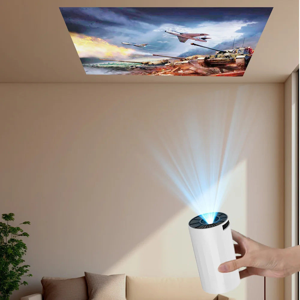 2025 Mini Projector 1080P Support 4K, 200ANSI Lumens WiFi 6 Bluetooth Portable Outdoor Projector with HDMI USB Dolby Audio