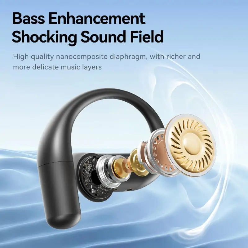 AI Translation Earbuds, Bluetooth 5.3 Wireless Earphones with Real Time Translation, Sport Ear Hook Headphones with Hi-Res Audio
