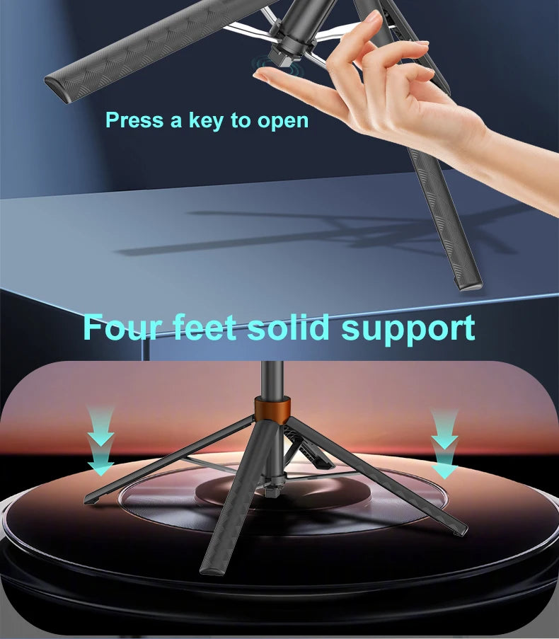 AI Face Tracking Tripod Intelligent Smart Selfie Stick Foldable Phone Holder Stabilizer Bluetooth Remote for iphone Android