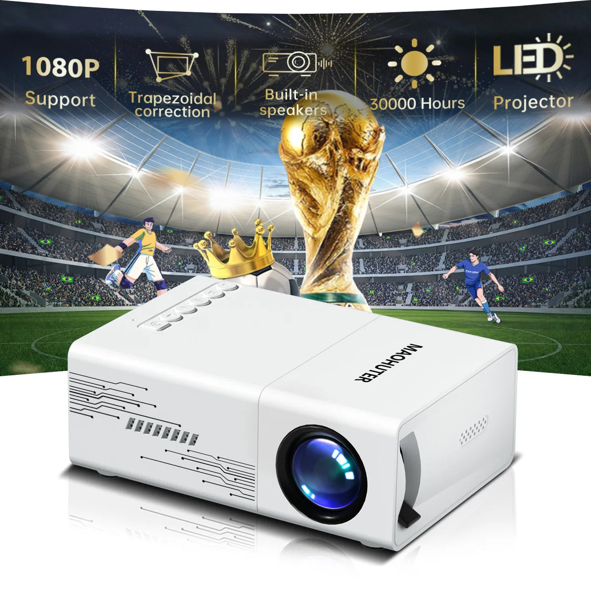Mini Projector USB Connected for Home Cinema Family Gatherings Casual Entertainment Compact Portable Projector