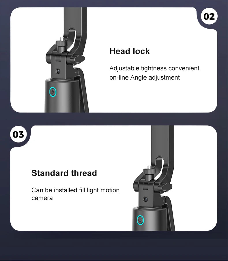 AI Face Tracking Tripod Intelligent Smart Selfie Stick Foldable Phone Holder Stabilizer Bluetooth Remote for iphone Android