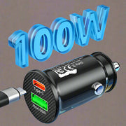 100w mini usb car charger type c cable
