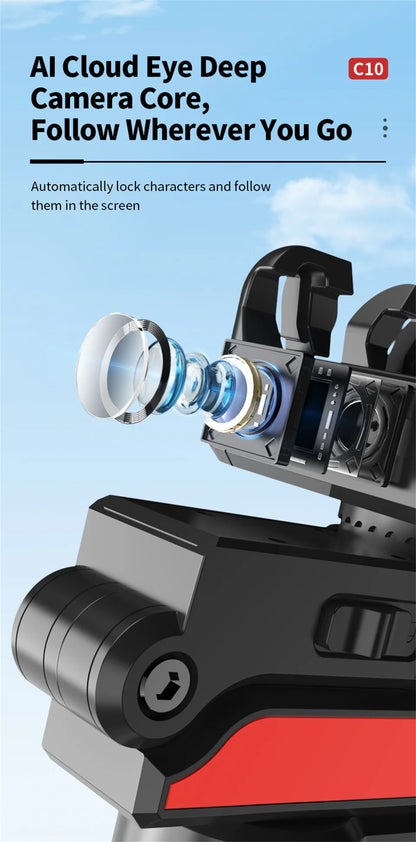AI face tracking Stabilizer 360 Auto Rotation Follow Gimbal Remote Selfie stick tripod for iPhone Android phone holder