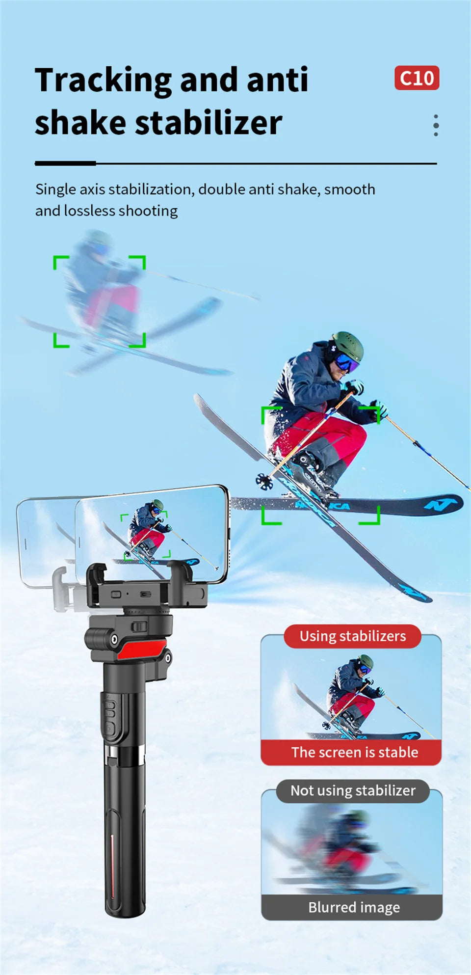 AI face tracking Stabilizer 360 Auto Rotation Follow Gimbal Remote Selfie stick tripod for iPhone Android phone holder