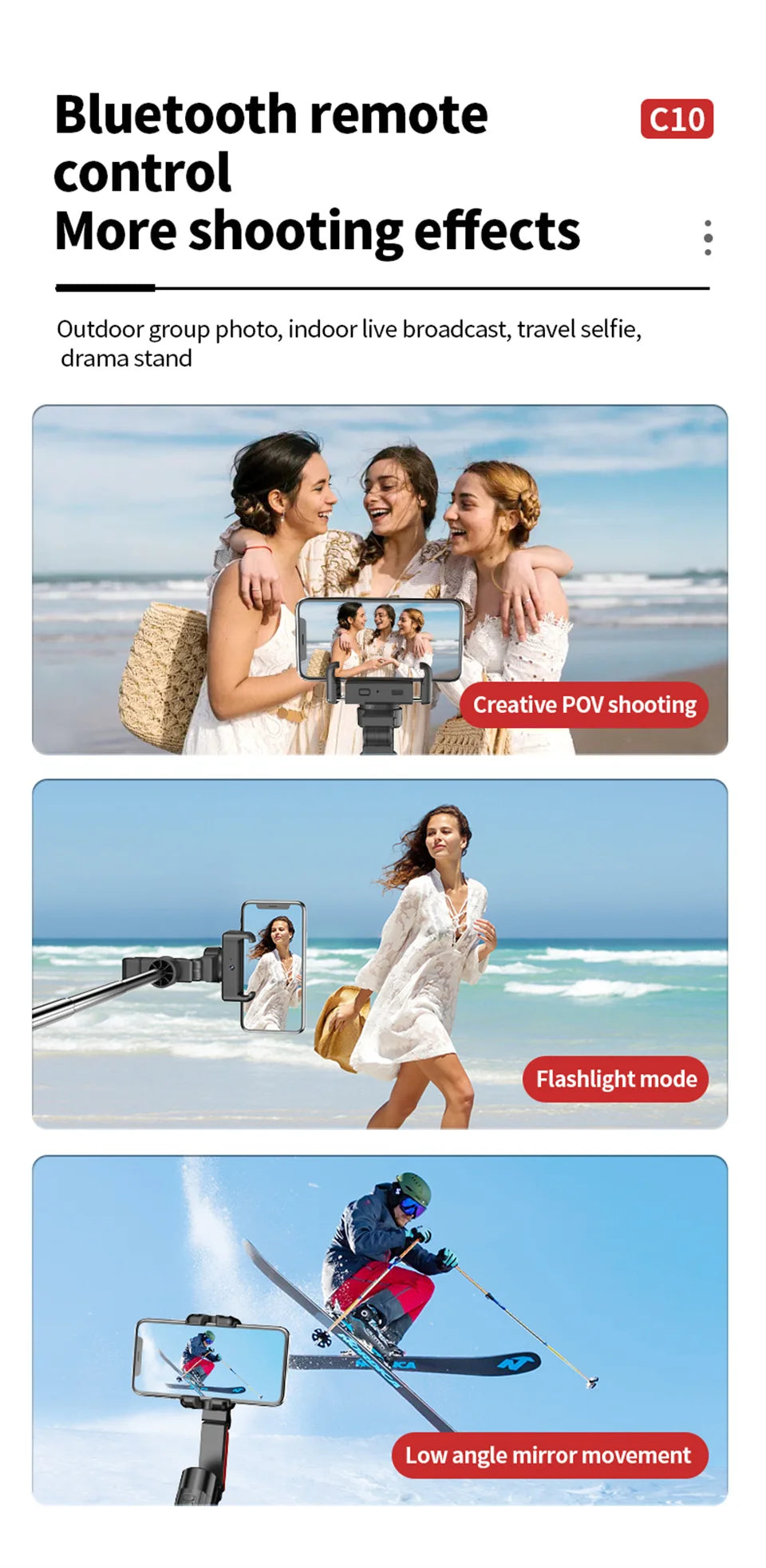 AI face tracking Stabilizer 360 Auto Rotation Follow Gimbal Remote Selfie stick tripod for iPhone Android phone holder