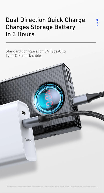 Baseus Power Bank 30000mAh 65W PD3.0 Quick Charging 3.0 FCP SCP Portable External for iPhone 16 15 14 Laptop Tablet Power bank