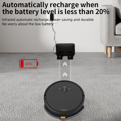 Robot Vacuum Cleaner With 2000Pa Cyclone Suction APP/Voice/Remote Control Automatic Self-Charging Robotic Vacuum Cleaner