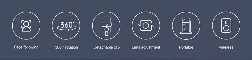 Auto Face Tracking Tripod 360°Rotation,No App, Gesture Recognition Phone Camera Mount Smart Shooting Phone Holder for Live Video