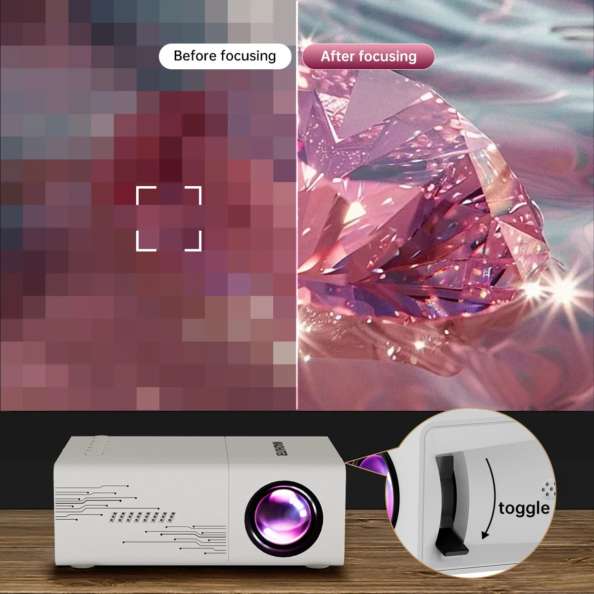 Mini Projector USB Connected for Home Cinema Family Gatherings Casual Entertainment Compact Portable Projector