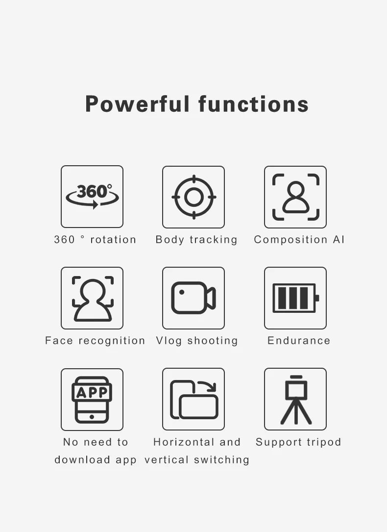 Automatic tracking phone holder, automatic face tracking tripod, multifunctional intelligent 360 ° rotating face tracking holder