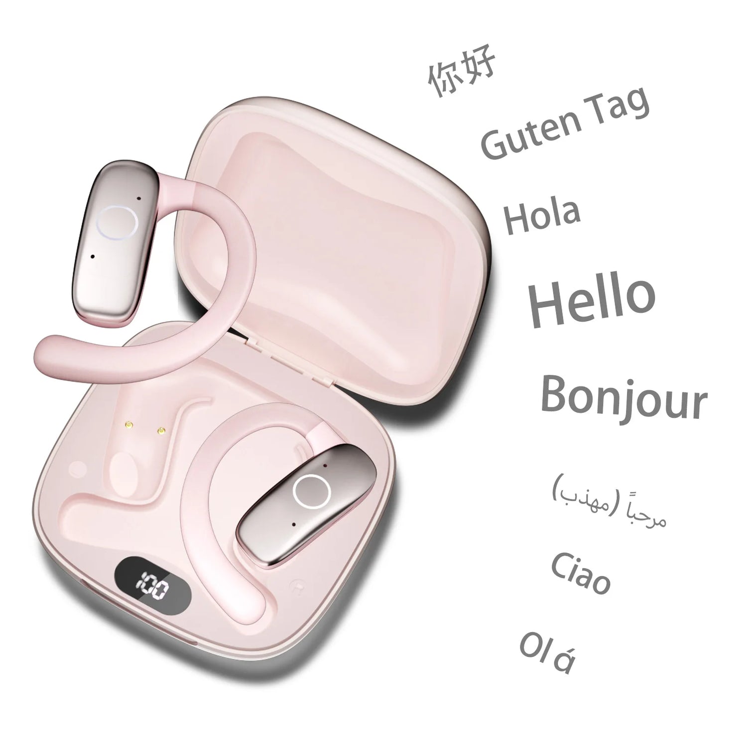 AI Smart Translation Headphones Sports Bluetooth Wireless Headset 114 Languages Real Time Translator Earbuds Free Lifetime APP