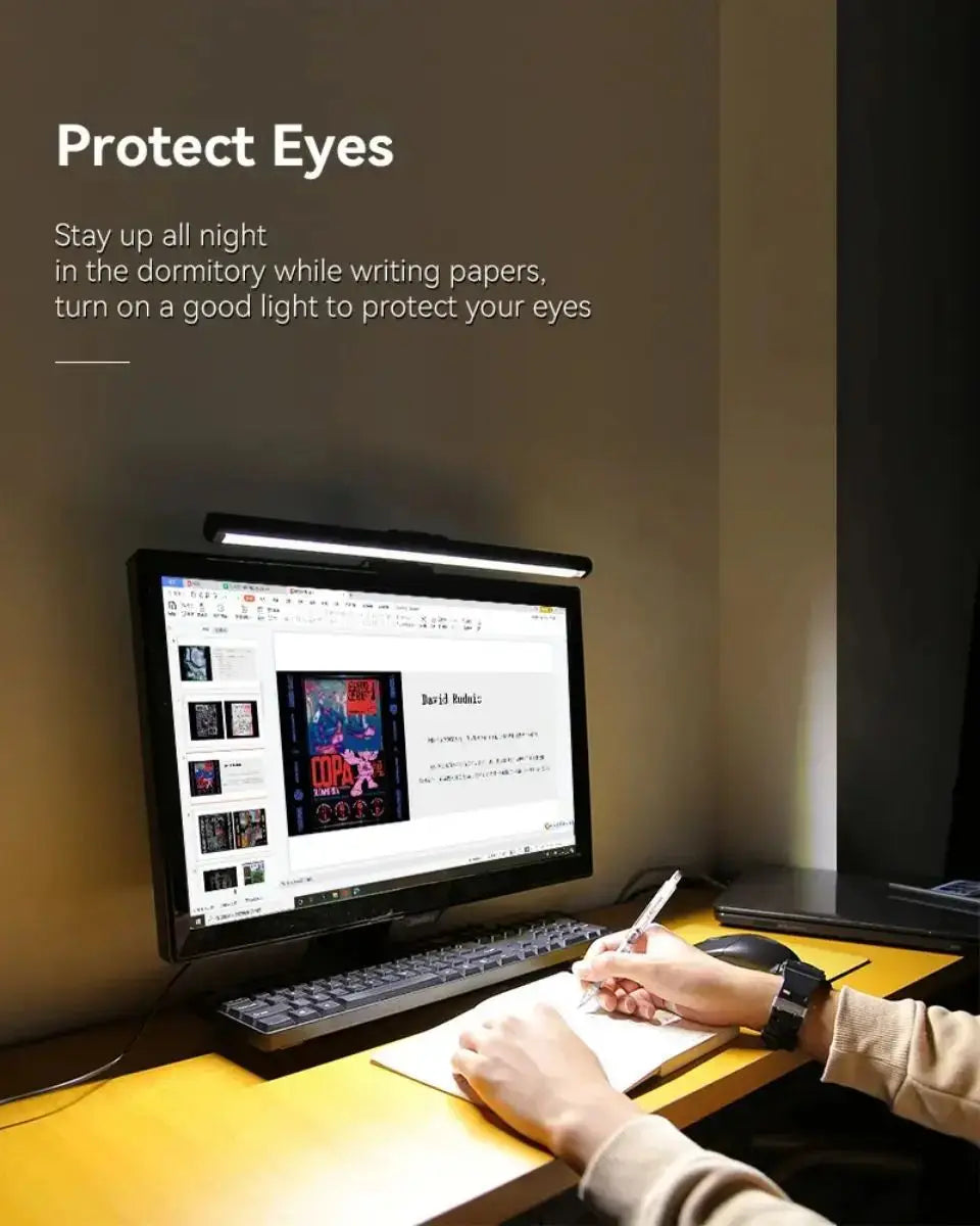 Smart Computer Monitor Light Bar with Backlight for Home Office, Eye-Caring USB LED Reading Lamp, Dimmable Screen Monitor Lamp