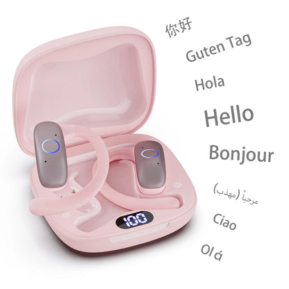 AI Smart Translation Headphones Sports Bluetooth Wireless Headset 114 Languages Real Time Translator Earbuds Free Lifetime APP