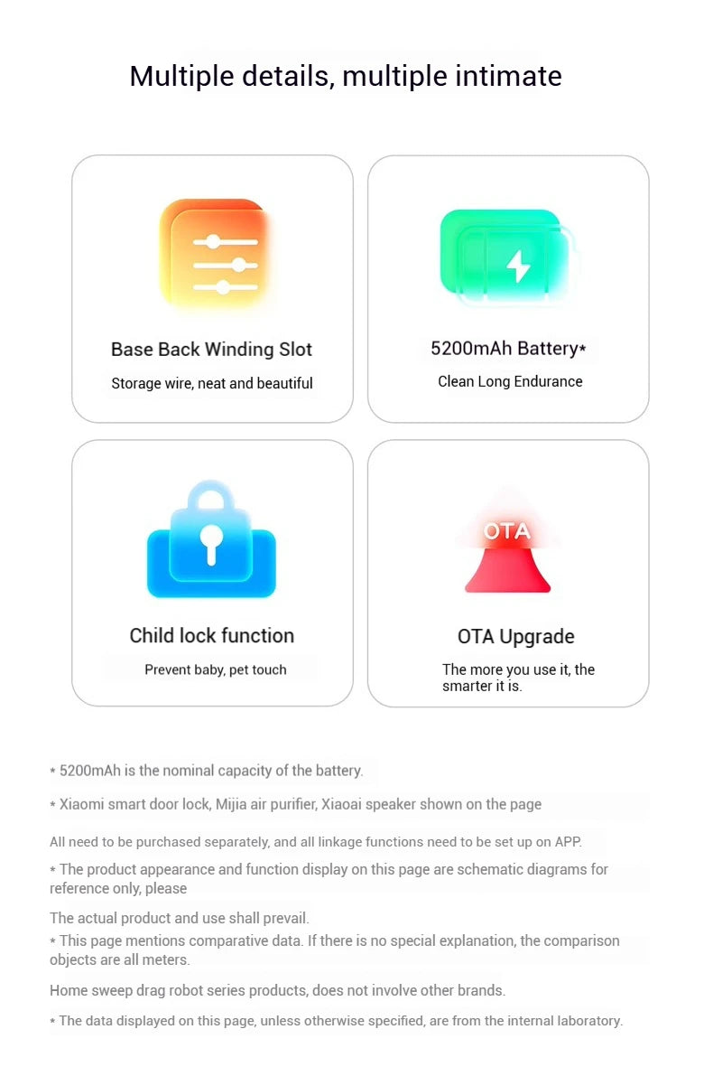 【Xiaomi】 Robot Vacuum H40, 10,000 Pa powerful Aspiration, ultra-accurate cleaning with navigation LDS, 2-en1: Vacuum and wash
