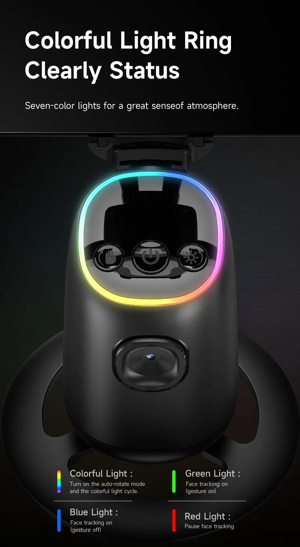 360°Rotating P05 AI Face Tracking Desktop Gimbal Stabilizer Intelligent Follow Shoot Gesture Control Cellphone Holder for iPhone