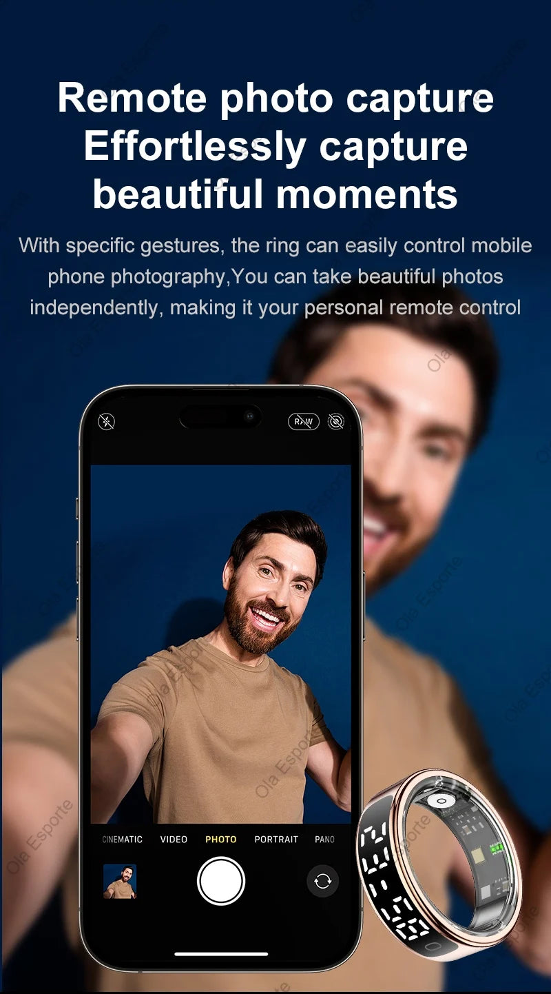 Smart Ring with Charging Case for Men Women, Display Screen, Health Monitor, 5ATM Waterproof,Multiple Sport Mode For Android IOS