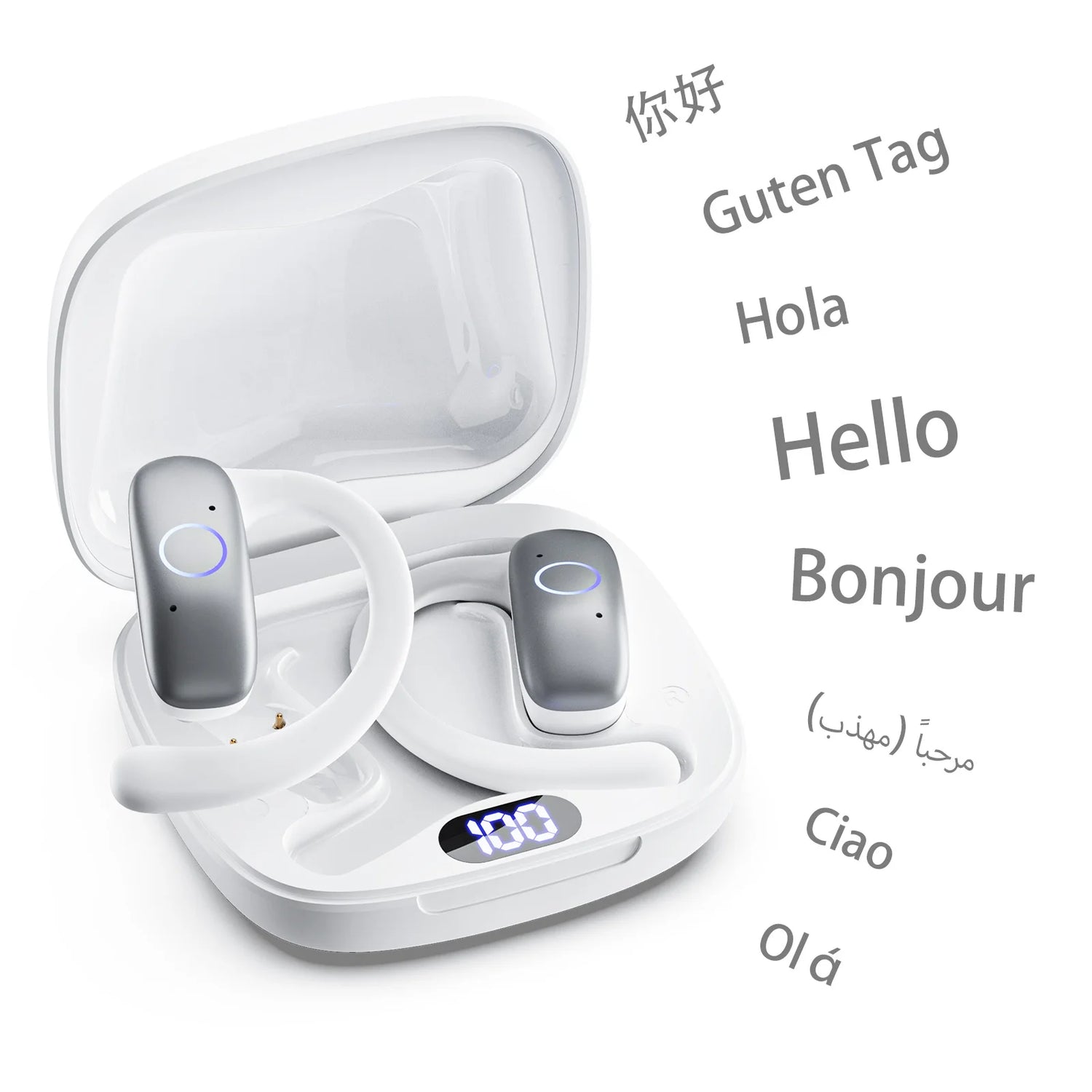 AI Smart Translation Headphones Sports Bluetooth Wireless Headset 114 Languages Real Time Translator Earbuds Free Lifetime APP