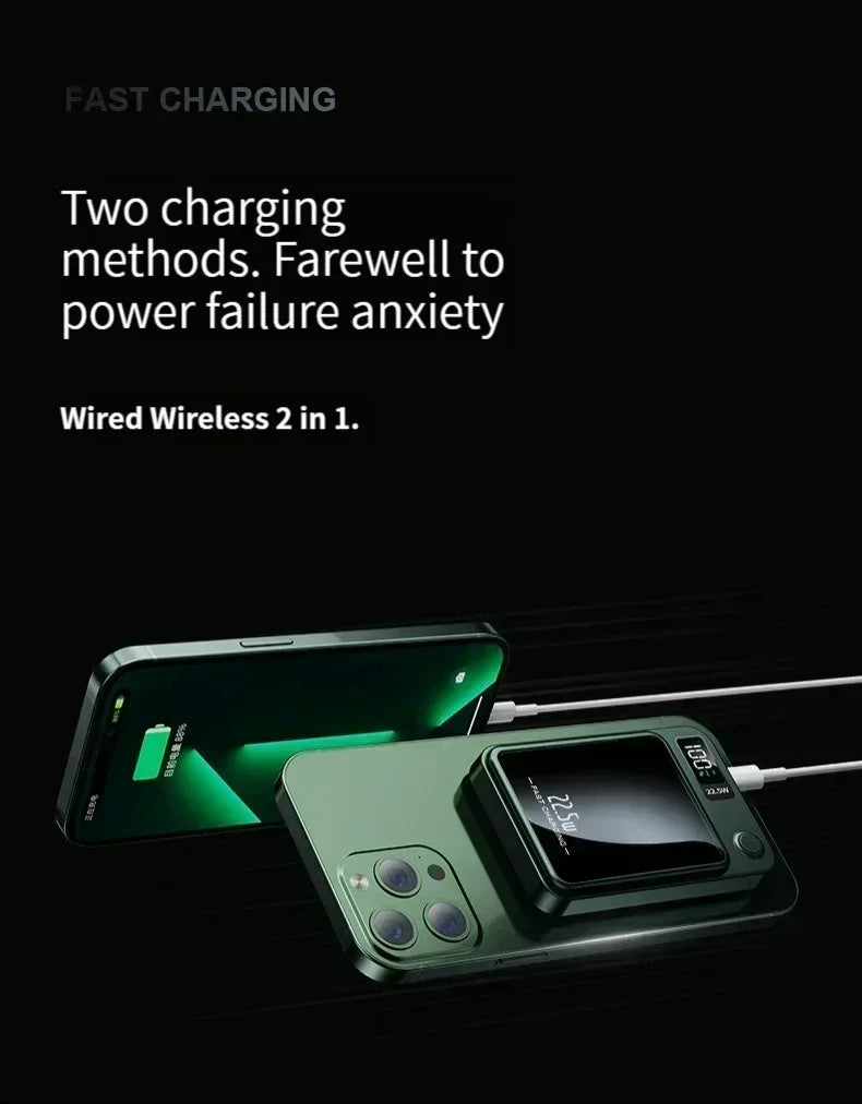 Magnetic Power Bank 50000mAh Large Capacity Wireless Fast Charging Suitable for iPhone Xiaomi Huawei universal mobile Power Bank