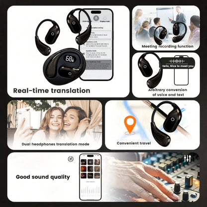 AI Translator Earbuds, Bluetooth Earphones, Languages Translation for Travel/Business/Learning, Real-Time 2-Way, iOS/Android