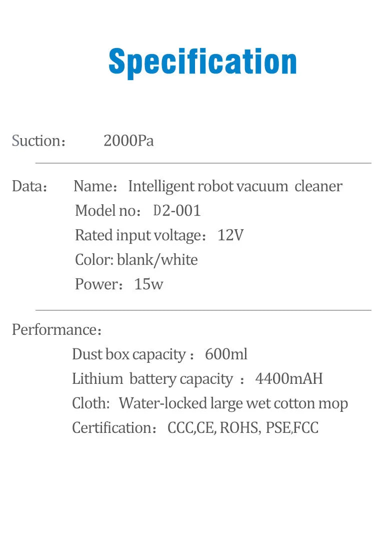 Robot Vacuum Cleaner With 2000Pa Cyclone Suction APP/Voice/Remote Control Automatic Self-Charging Robotic Vacuum Cleaner