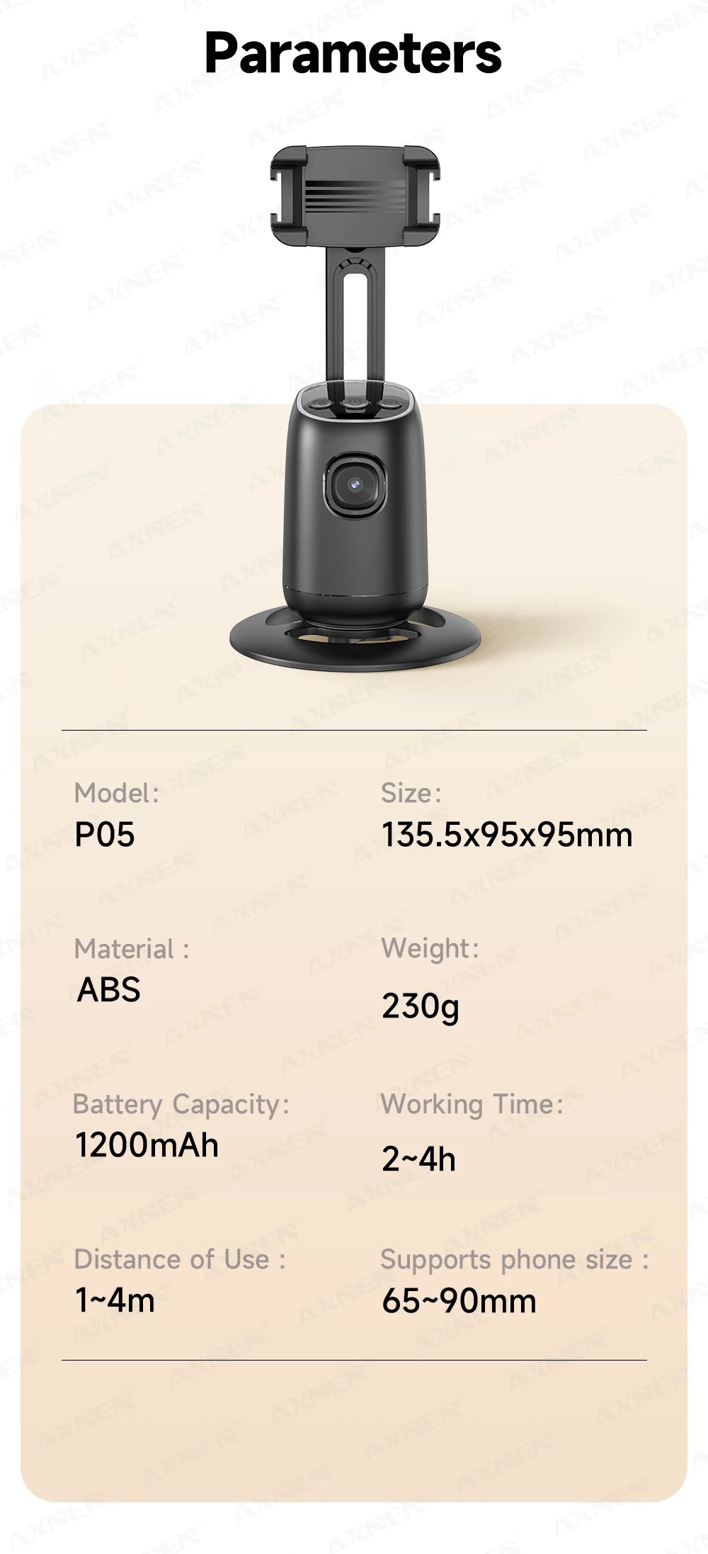 360°Rotating P05 AI Face Tracking Desktop Gimbal Stabilizer Intelligent Follow Shoot Gesture Control Cellphone Holder for iPhone