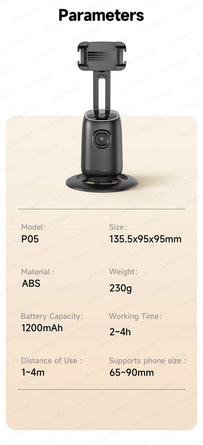 360°Rotating P05 AI Face Tracking Desktop Gimbal Stabilizer Intelligent Follow Shoot Gesture Control Cellphone Holder for iPhone