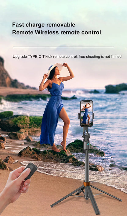 AI Face Tracking Tripod Intelligent Smart Selfie Stick Foldable Phone Holder Stabilizer Bluetooth Remote for iphone Android