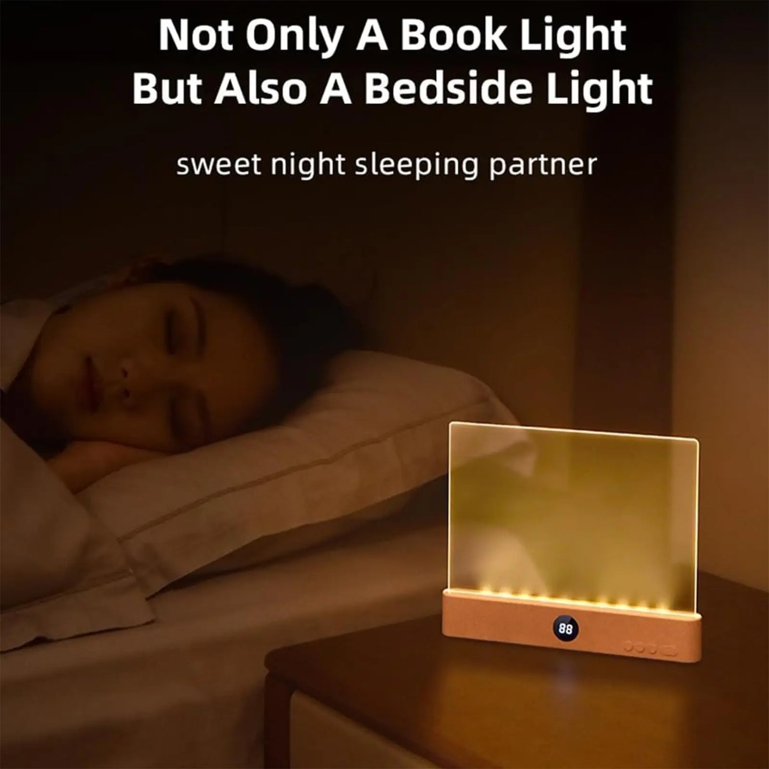 Smart Led Reading Light, Book Lights at Night, Rechargeable Clear Flat Reading Lights with 3 Colors &amp; Timer, Eye-Friendly Glow
