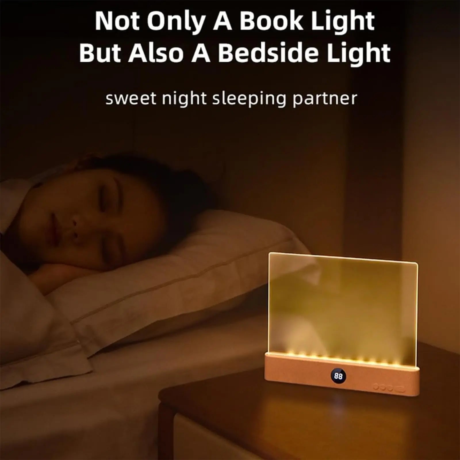 Smart Led Reading Light, Book Lights at Night, Rechargeable Clear Flat Reading Lights with 3 Colors &amp; Timer, Eye-Friendly Glow