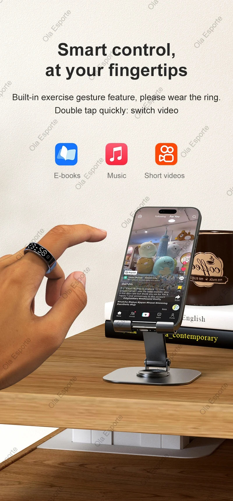 Smart Ring with Charging Case for Men Women, Display Screen, Health Monitor, 5ATM Waterproof,Multiple Sport Mode For Android IOS