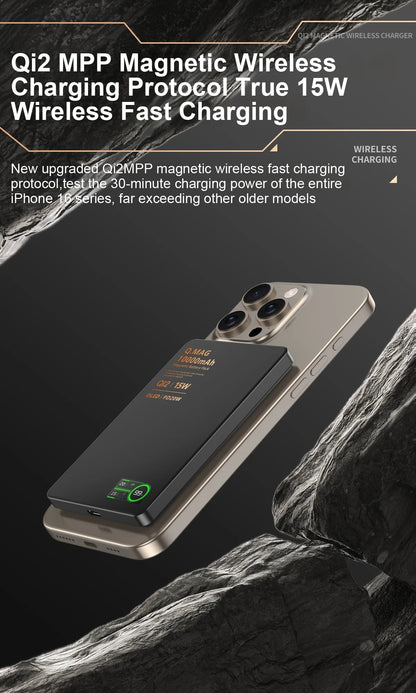 QI 2.1 Magnetic Powerbank Wireless Fast Charing Spare Portable External Battery for iPhone 12-17 Pro Watch Airpods 5000/10000mAh
