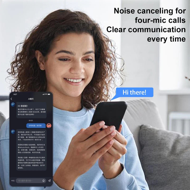 AI Translator Earbuds, Bluetooth Earphones, Languages Translation for Travel/Business/Learning, Real-Time 2-Way, iOS/Android