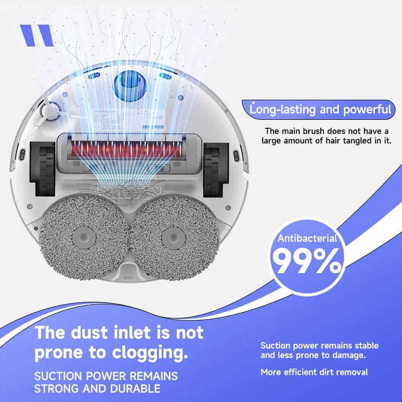 【Xiaomi】 Robot Vacuum H40, 10,000 Pa powerful Aspiration, ultra-accurate cleaning with navigation LDS, 2-en1: Vacuum and wash