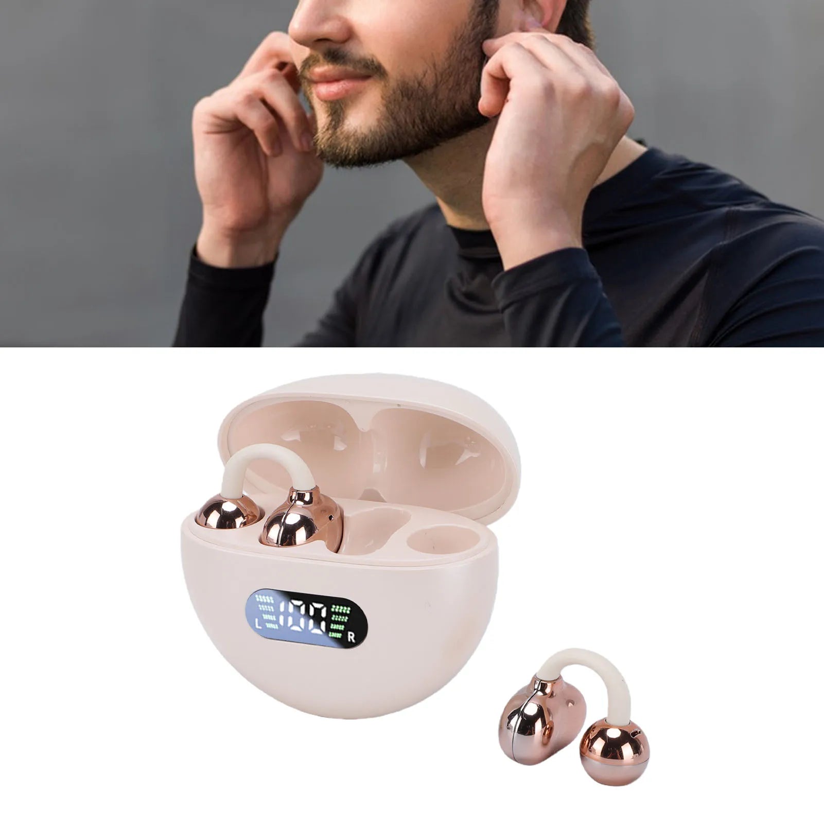 AI Smart Translation Earbuds Wireless Bluetooth Earbuds Noise Canceling Multi Functional Support 74 Languages 70 Accents w/ App