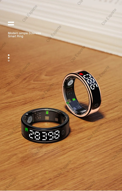 Smart Ring with Charging Case for Men Women, Display Screen, Health Monitor, 5ATM Waterproof,Multiple Sport Mode For Android IOS