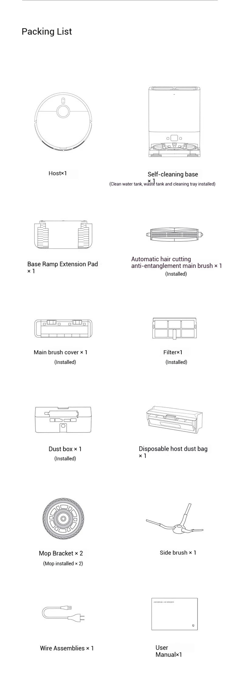 【Xiaomi】 Robot Vacuum H40, 10,000 Pa powerful Aspiration, ultra-accurate cleaning with navigation LDS, 2-en1: Vacuum and wash