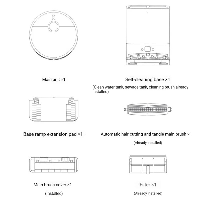 【Xiaomi】 Robot Vacuum H40, 10,000 Pa powerful Aspiration, ultra-accurate cleaning with navigation LDS, 2-en1: Vacuum and wash