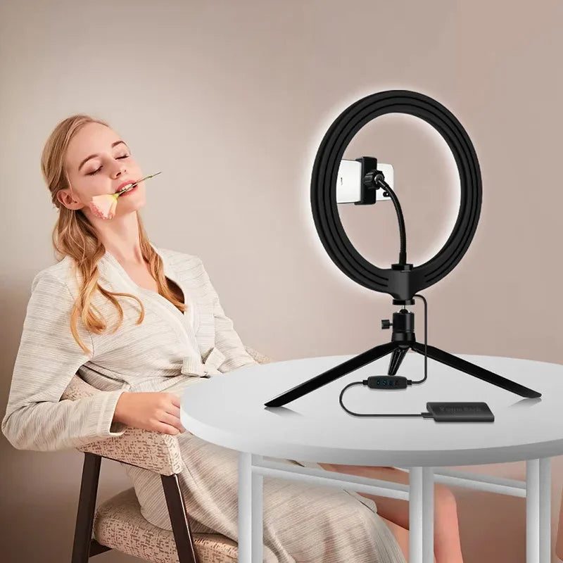 26cm selfie ring light with phone camera holder