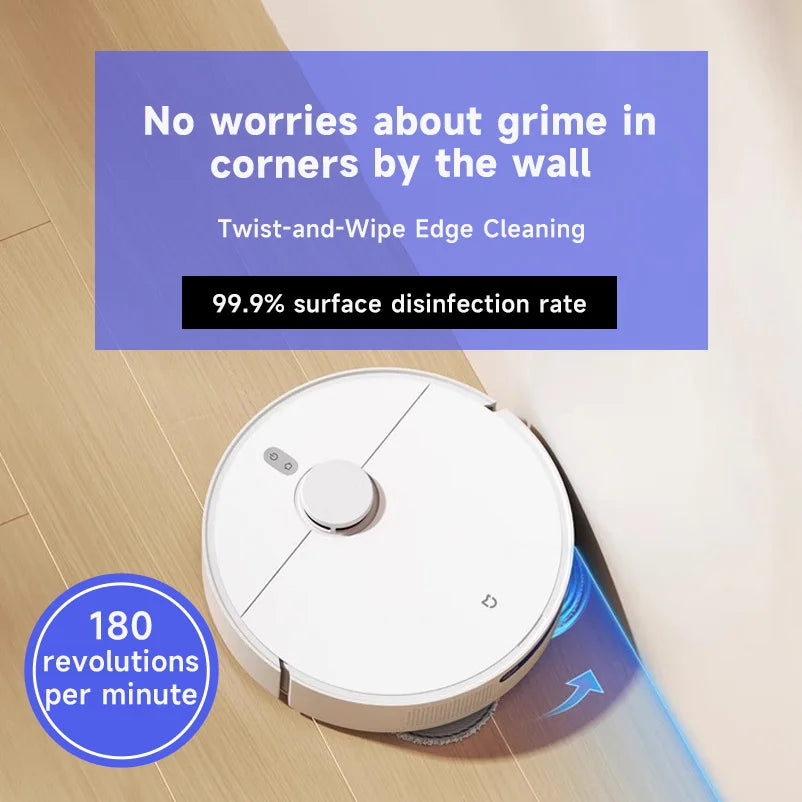 【Xiaomi】 Robot Vacuum H40, 10,000 Pa powerful Aspiration, ultra-accurate cleaning with navigation LDS, 2-en1: Vacuum and wash