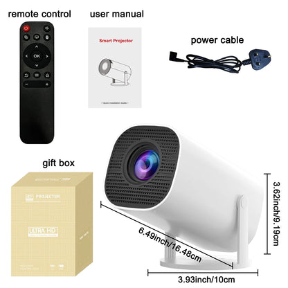 Mini Projector with WiFi &amp; Bluetooth, 4K Support, Android System, Portable for Home Theater, Business, Gaming