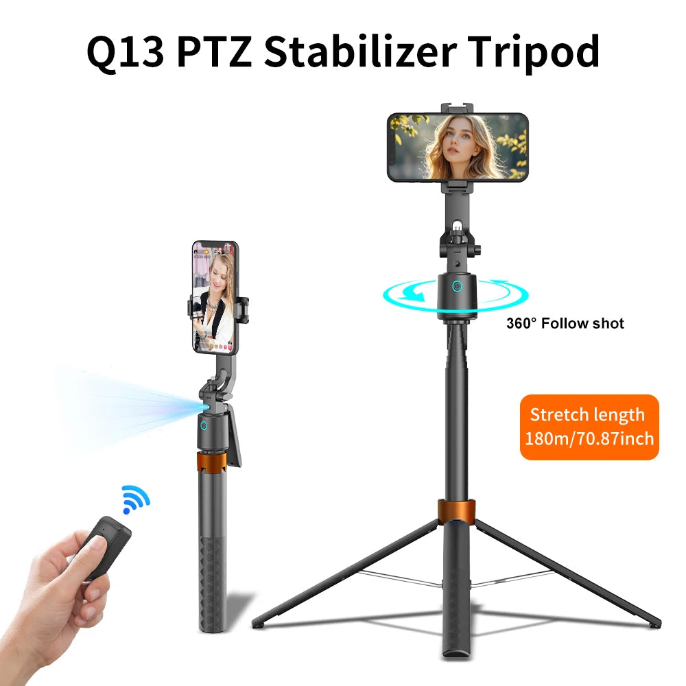 AI Face Tracking Tripod Intelligent Smart Selfie Stick Foldable Phone Holder Stabilizer Bluetooth Remote for iphone Android